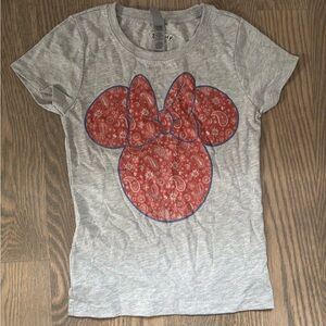 Disney Gray Tee with Red Minnie Mouse Design